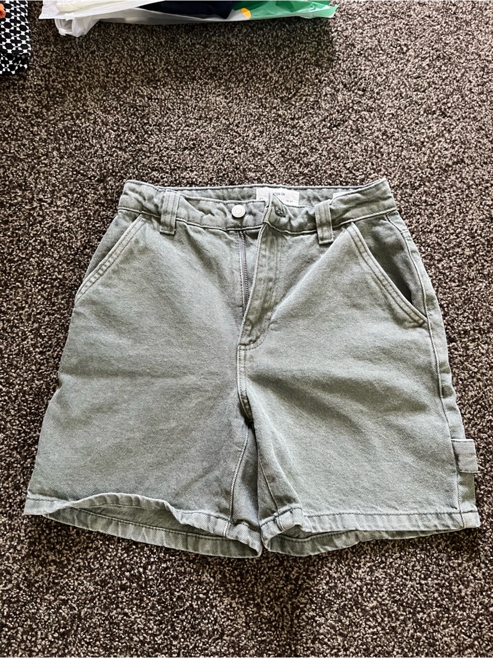 Cotton On Olive Green High-Waist carpenter Shorts